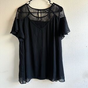 City Chic Lace and Chiffon Blouse- SZ M